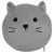 Подушка Home Line косметичка с маской для глаз Серый котенок, фото 1
