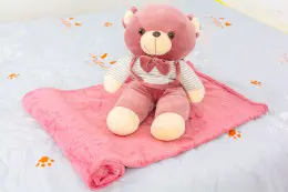 Плед MirSon детский 1053 Bear Violet + подушка
