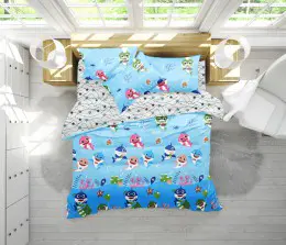 Комплект постельного белья MirSon 17-0521 Sharks blue Детский