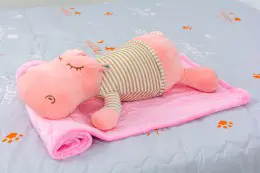Плед MirSon детский 1062 Hippopotamus Pink + подушка