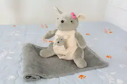 Плед MirSon детский 1063 Kangaroo Gray + подушка