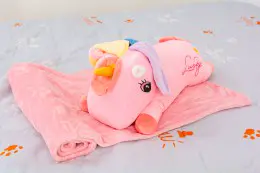 Плед MirSon детский 1069 Unicorn with Pink Mane + подушка
