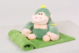 Плед MirSon детский 1070 Monkey Green + подушка