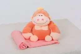 Плед MirSon детский 1071 Monkey Peach + подушка