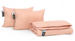 Набор антиаллергенный MirSon Шерсть 1750 Eco Light Coral (одеяло + 2 подушки)