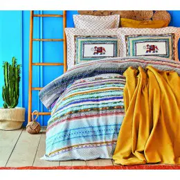 Набор постельное белье с покрывалом пике Karaca Home Perez hardal