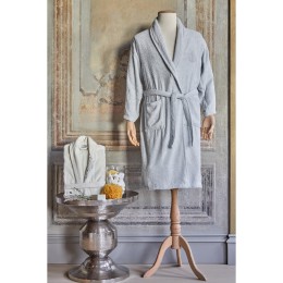 Набор Karaca Home Eldora Offwhite Gri 2020-2 (2 халата + полотенце 50х70 см)