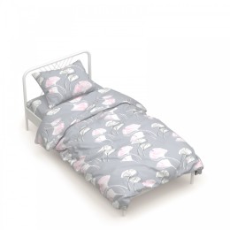 Комплект постельного белья Home Line Гинго билоба Серо-розовый