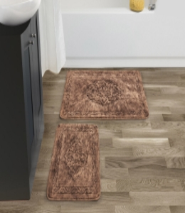Набор ковриков для ванной комнаты Damaks A107216 Arya коричневый