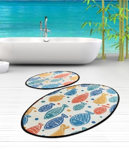Набор ковриков для ванной комнаты Fish colorful Djt Chilai Home
