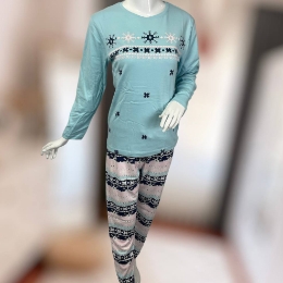 Пижама женская Тamay 3061 новогодний орнамент бирюзовый