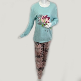 Пижама женская Tamay 3061 бирюзовая с цветами