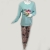 Пижама женская Tamay 3061 бирюзовая с цветами, фото