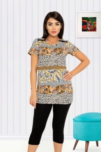 Комплект женский Cocoon футболка с капри 50399 леопард
