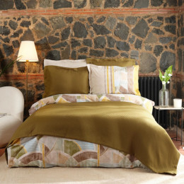 Набор постельное белье с покрывалом Karaca Home Lena haki