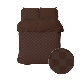 Комплект постельного белья Home Line Шахмат коричневый
