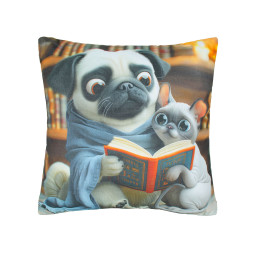 Подушка Home Line Кот и Пёс с книжкой